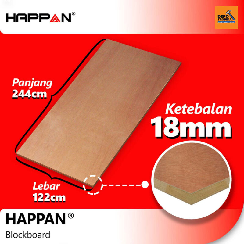 HAPPAN® - Blockboard | Blockboard Kuat Gigit Sekrup, Anti-Rayap