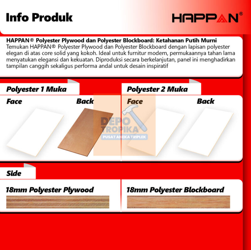 HAPPAN® - Polyester Blockboard | Blokmin Terbaik ‘Best Seller No. 1’
