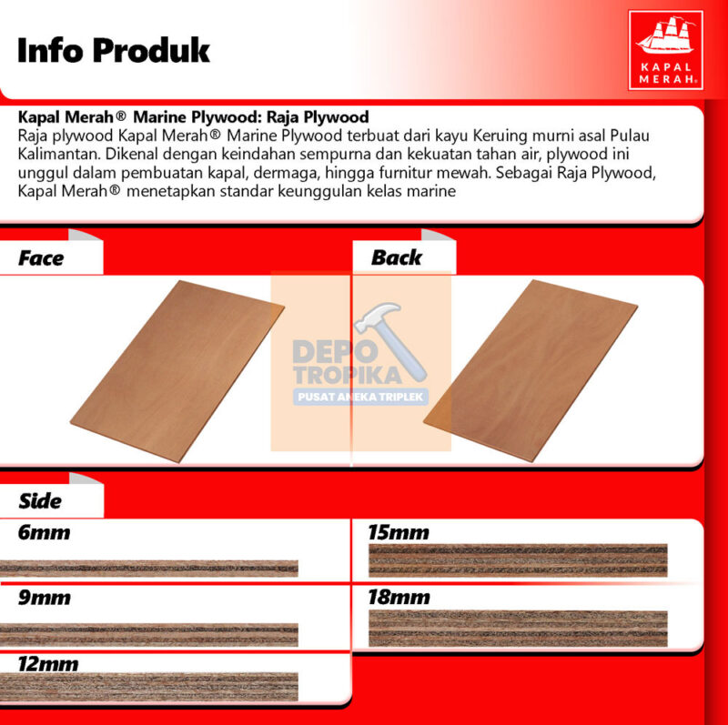 Kapal Merah® - Marine Plywood | Triplek 100% Anti Air, Rajanya Semua Plywood!