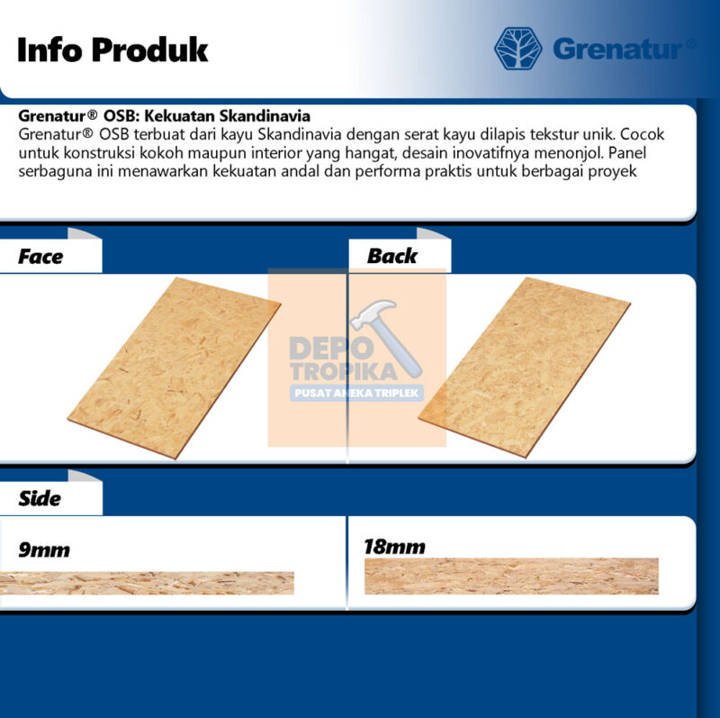 Grenatur® - OSB (Oriented Strand Board) | Tren Bahan Arsitek Terbaru, 100% OSB Asli Skandinavia