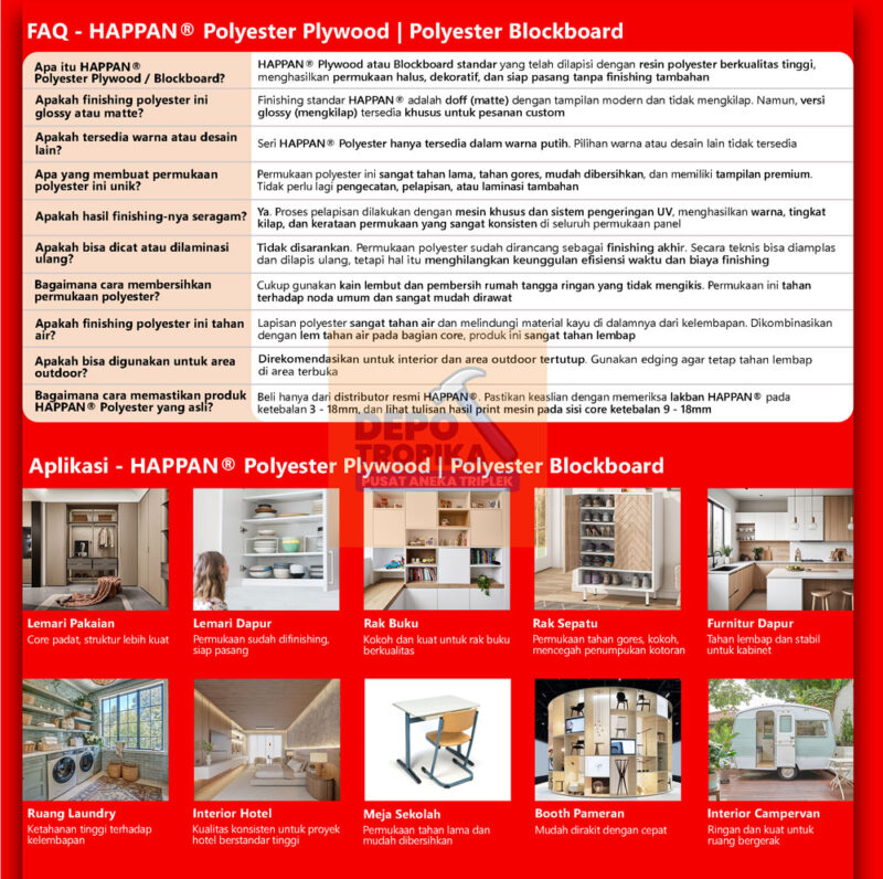 HAPPAN® - Polyester Blockboard | Blokmin Terbaik ‘Best Seller No. 1’