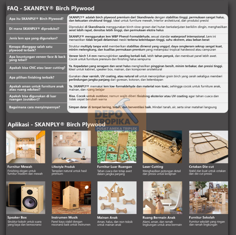 SKANPLY® - Birch Plywood | Plywood Mewah, 100% Birch Plywood Asli Skandinavia
