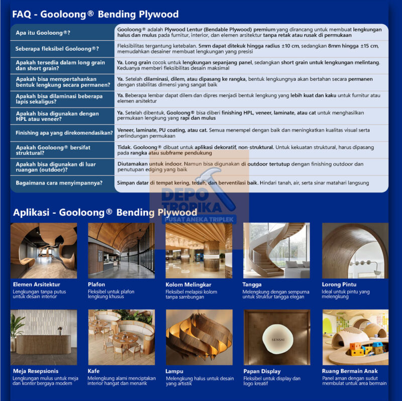 Gooloong® - Bending Plywood | Triplek Fleksibel, Digulung Hingga 360 Derajat Tanpa Patah!